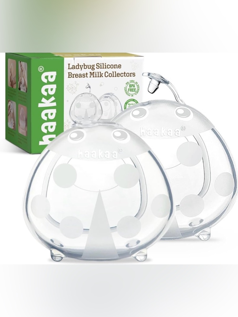 Haakaa Ladybug Silicone Breast Milk Collectors – Set of 2 (2.5 oz / 75 ml)